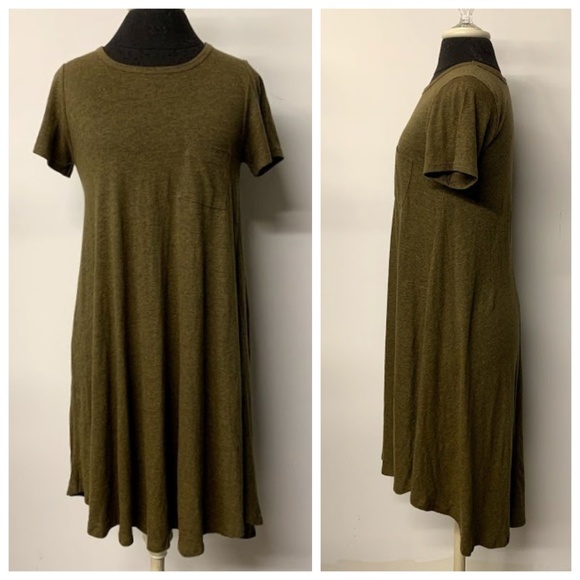 LuLaRoe Dresses & Skirts - LuLaRoe Heathered Solid Army Green Carly Dress